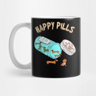 Happy Pills Dachshund Shirt, Dog Lover Gift Mug